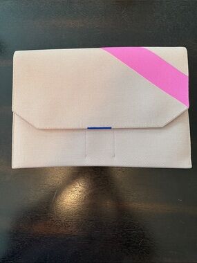 Rothy’s Beige Envelope Clutch with Pink Accent